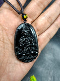 Black Obsidian Kwan Yin Pendant with Obsidian Bead Mala – A Sacred Blend of Peace, Protection, and Prosperity | Gemstone Mala | Birthday Gift