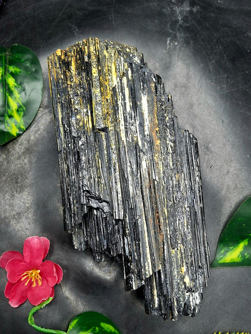 Black Tourmaline Specimen – 1800 gms, 4 Inches Powerful Crystal for Protection, Grounding, Healing & Home Décor