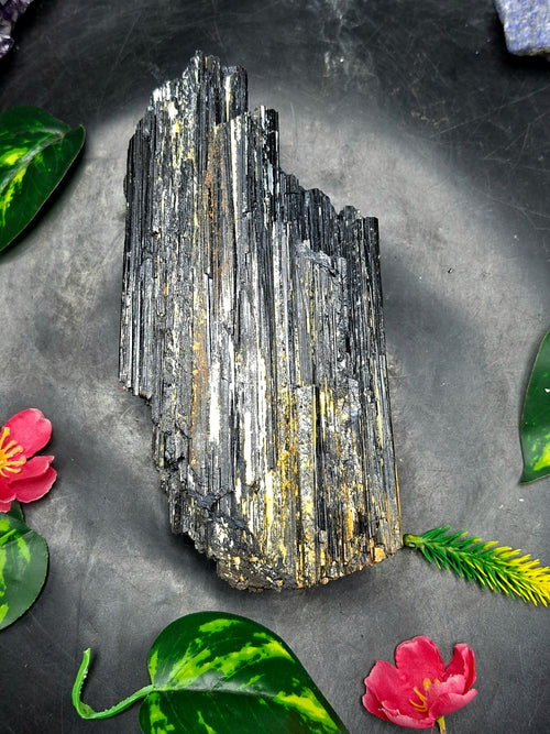Black Tourmaline Specimen – 1800 gms, 4 Inches Powerful Crystal for Protection, Grounding, Healing & Home Décor