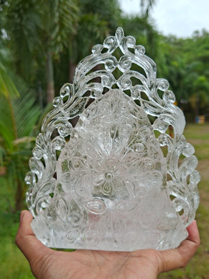 Lord Ganesh Statue in Himalayan Quartz: A Divine Symbol of Peace, Prosperity, and Spiritual Healing | Reiki/Chakra/Healing/Energy | Home Decor