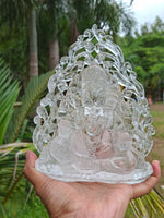 Lord Ganesh Statue in Himalayan Quartz: A Divine Symbol of Peace, Prosperity, and Spiritual Healing | Reiki/Chakra/Healing/Energy | Home Decor