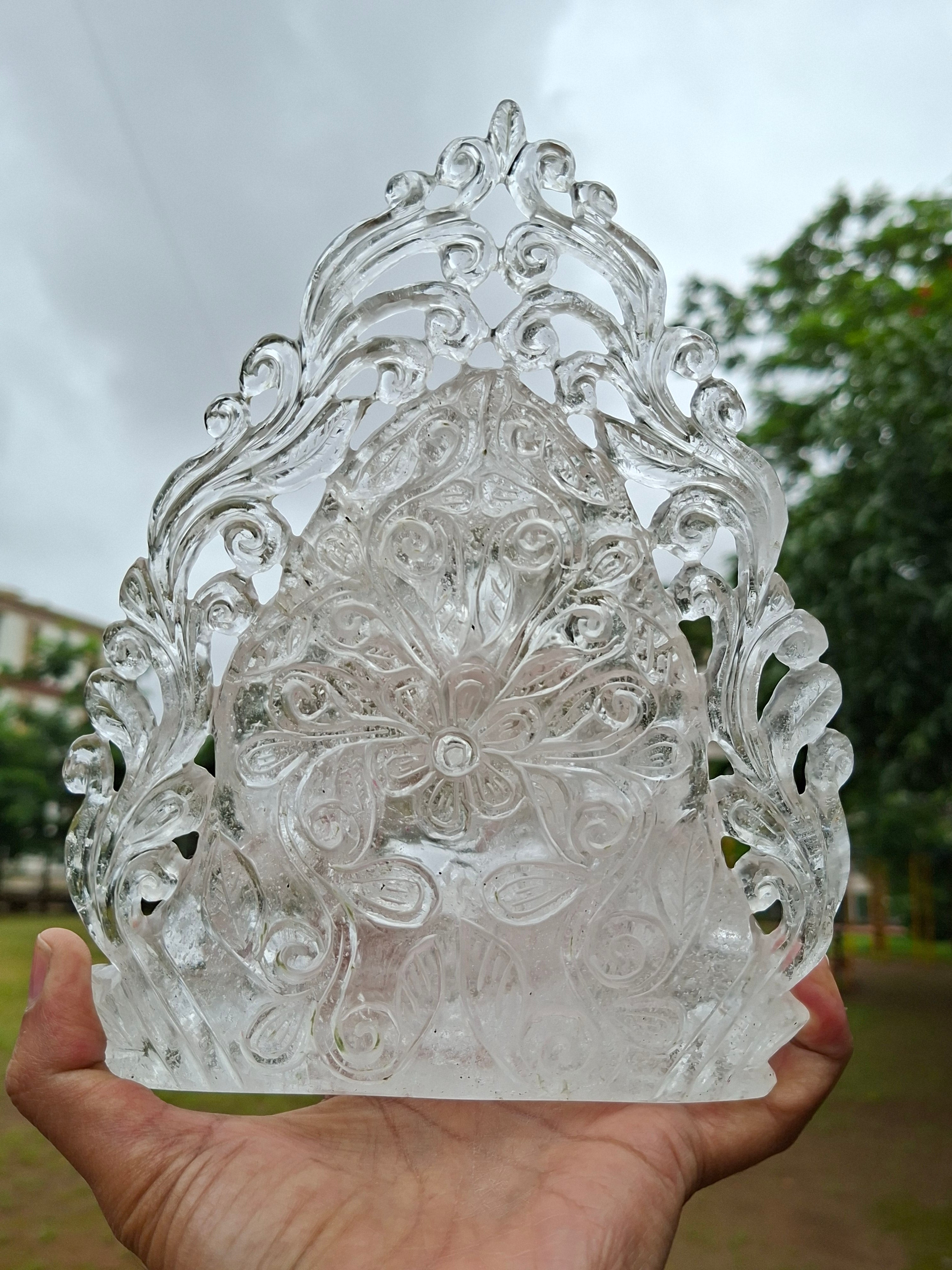 Lord Ganesh Statue in Himalayan Quartz: A Divine Symbol of Peace, Prosperity, and Spiritual Healing | Reiki/Chakra/Healing/Energy | Home Decor