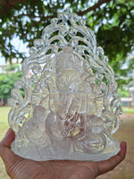 Lord Ganesh Statue in Himalayan Quartz: A Divine Symbol of Peace, Prosperity, and Spiritual Healing | Reiki/Chakra/Healing/Energy | Home Decor