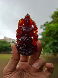 Goddess Kali Statue in Hessonite Garnet (Gomed) Stone: Elevate Your Space with Divine Power and Prosperity | Weight 710 carats