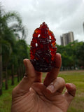 Goddess Kali Statue in Hessonite Garnet (Gomed) Stone: Elevate Your Space with Divine Power and Prosperity | Weight 710 carats