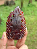 Goddess Kali Statue in Hessonite Garnet (Gomed) Stone: Elevate Your Space with Divine Power and Prosperity | Weight 710 carats