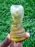 Citrine Lord Buddha Protected by Serpent Carving – A Masterpiece of Protection, Abundance, and Spiritual Strength | Reiki/Chakra/Healing/Energy | Home Decor
