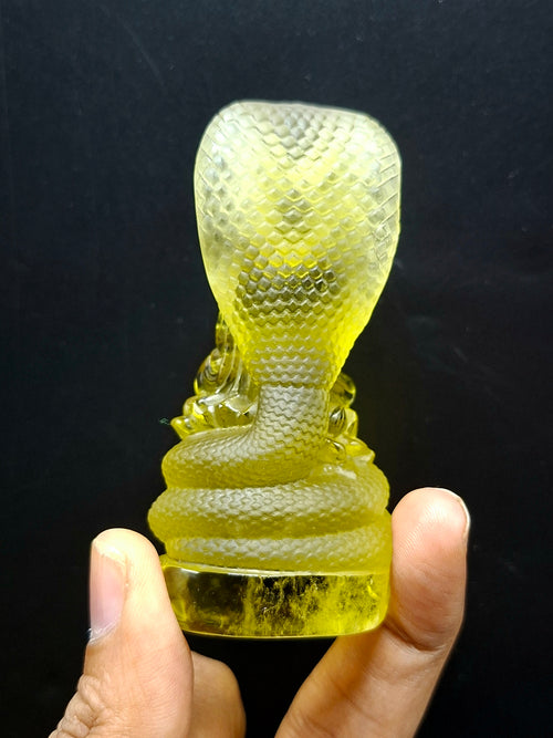Citrine Lord Buddha Protected by Serpent Carving – A Masterpiece of Protection, Abundance, and Spiritual Strength | Reiki/Chakra/Healing/Energy | Home Decor