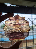 Guanyin Bodhisattva Carving on Lotus in Multi-Fluorite Stone – 113 gms, 3 Inch Spiritual Talisman for Décor, Protection & Meditation
