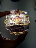 Guanyin Bodhisattva Carving on Lotus in Multi-Fluorite Stone – 113 gms, 3 Inch Spiritual Talisman for Décor, Protection & Meditation
