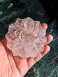 Guanyin Bodhisattva Carving on Lotus in Clear Quartz – A Symbol of Compassion, Clarity, and Spiritual Protection