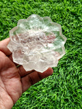 Guanyin Bodhisattva Carving on Lotus in Clear Quartz – A Symbol of Compassion, Clarity, and Spiritual Protection