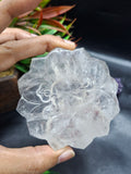 Guanyin Bodhisattva Carving on Lotus in Clear Quartz – A Symbol of Compassion, Clarity, and Spiritual Protection