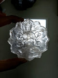 Guanyin Bodhisattva Carving on Lotus in Clear Quartz – A Symbol of Compassion, Clarity, and Spiritual Protection