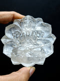 Guanyin Bodhisattva Carving on Lotus in Clear Quartz – A Symbol of Compassion, Clarity, and Spiritual Protection