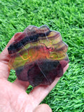 Guanyin Bodhisattva Carving on Lotus in Multi-Fluorite Stone – 97 gms, 3 Inches | Reiki/Chakra/Healing/Energy | Home Decor