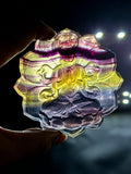 Guanyin Bodhisattva Carving on Lotus in Multi-Fluorite Stone – 97 gms, 3 Inches | Reiki/Chakra/Healing/Energy | Home Decor
