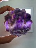 Guanyin Bodhisattva Carving on Lotus in Natural Chevron Amethyst – 117 gms, 3 Inches | Spiritual Healing Stone, Meditation Tool & Protective Talisman