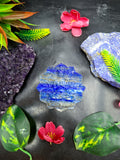 Guanyin Bodhisattva Carving on Lotus in Lapis Lazuli Stone – 122 gms, 3 Inches | Elegant Home Decor and Spiritual Healing