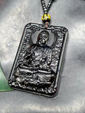 Black Obsidian Buddha Pendant with Obsidian Bead Mala: A Symbol of Protection, Peace, and Corporate Growth | Gemstone Mala | Birthday Gift | ONE PIECE ONLY