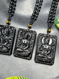 Black Obsidian Buddha Pendant with Obsidian Bead Mala: A Symbol of Protection, Peace, and Corporate Growth | Gemstone Mala | Birthday Gift | ONE PIECE ONLY