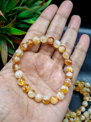 Natural Citrine Bracelet 8mm Beads – Stone of Wealth, Solar Plexus Chakra Balancing, Prosperity & Healing Crystal Jewelry | ONE PIECE ONLY