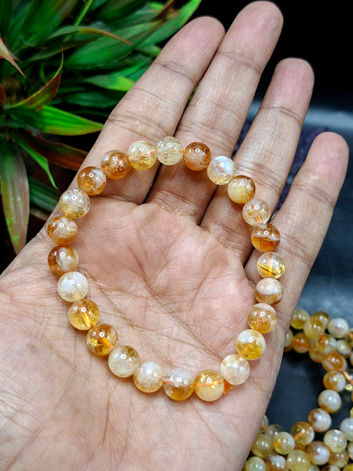 Natural Citrine Bracelet 8mm Beads – Stone of Wealth, Solar Plexus Chakra Balancing, Prosperity & Healing Crystal Jewelry | ONE PIECE ONLY