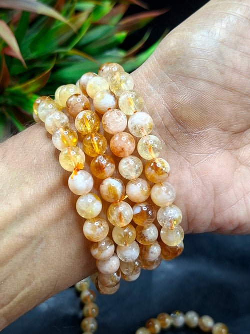 Natural Citrine Bracelet 8mm Beads – Stone of Wealth, Solar Plexus Chakra Balancing, Prosperity & Healing Crystal Jewelry | ONE PIECE ONLY