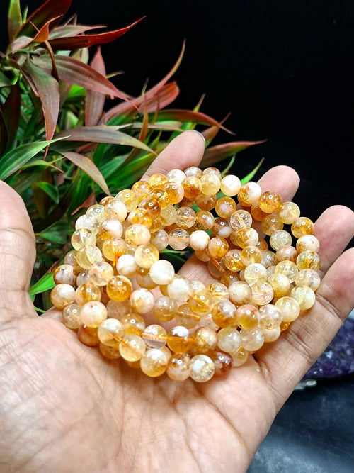 Natural Citrine Bracelet 8mm Beads – Stone of Wealth, Solar Plexus Chakra Balancing, Prosperity & Healing Crystal Jewelry | ONE PIECE ONLY