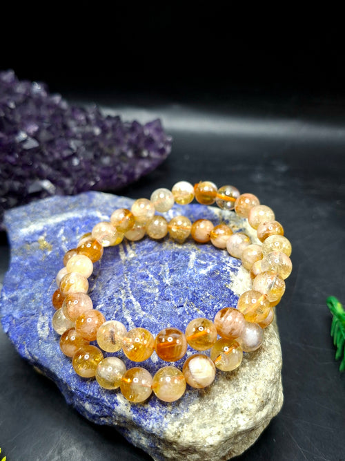 Natural Citrine Bracelet 8mm Beads – Stone of Wealth, Solar Plexus Chakra Balancing, Prosperity & Healing Crystal Jewelry | ONE PIECE ONLY