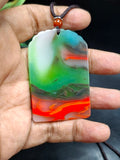 Colored Jade Kwan Yin Pendant Mala with Black Thread – Meditation Jewelry for Calm Mind, Focus, Protection & Confidence | Weight 33 gms