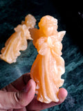 Yellow Calcite Winged Angel Carving – 121 g, 3.8 inch Crystal Angel for Home, Office & Meditation Decor, Positivity, Growth & Gratitude | ONE PIECE ONLY