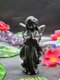 Black Obsidian Winged Angel Carving – Symbol of Protection, Healing & Divine Guidance | Weight 98 gm