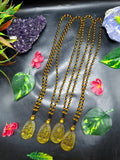 Kwan Yin Bodhisattva Citrine Pendant Mala with Yellow & Black Beads – 39g, 15 Inch Spiritual Necklace for Prosperity, Balance & Daily Wear