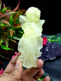 Citrine Winged Angel Carving – 3.9 Inch, 145g Spiritual Crystal for Prosperity, Protection & Meditation Décor
