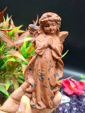 Mahogany Obsidian Winged Angel Carving – A Divine Blend of Protection & Elegance | Reiki/Chakra/Healing/Energy | Home Decor | Weight 115 gm