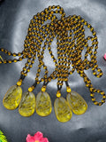 Guan Yin Bodhisattva Pendant in Treated Citrine with Yellow and Black Beads Mala – 44g, 15-Inch Elegant Spiritual Necklace for Meditation, Manifestation, Wealth & Protection | ONE PIECE ONLY