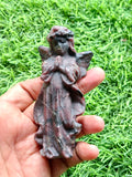 Garnet Winged Angel Carving – A Symbol of Strength, Prayer, and Divine Love | Weight 141 gm