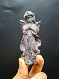 Garnet Winged Angel Carving – A Symbol of Strength, Prayer, and Divine Love | Weight 141 gm