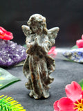Yooperlite Winged Angel Carving – Hand-Carved Angel with Folded Hands for Prayer, Positive Energy, Home & Office Décor, 110 gms, 4 Inches