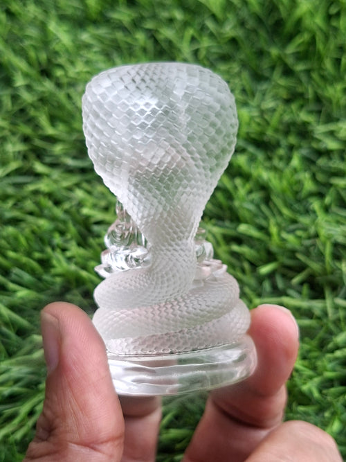 Lord Buddha Protected by Serpent Carving in Himalayan Quartz – A Symbol of Divine Protection, Serenity, and Enlightenment | Reiki/Chakra/Healing/Energy | Home Decor