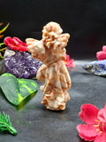 Red Network Jasper Winged Angel Carving – Hand-Carved Prayer Angel Figurine for Positivity, Protection, Home & Office Décor, 114 gms, 4 Inches