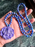 Lapis Lazuli 8mm Beaded Mala with Lord Ganesh Pendant – For Healing, Manifestation & Daily Protection | Gemstone Mala | Birthday Gift