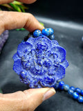Lapis Lazuli 8mm Beaded Mala with Lord Ganesh Pendant – For Healing, Manifestation & Daily Protection | Gemstone Mala | Birthday Gift