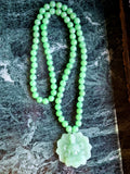 Green Aventurine 8 mm Beaded Mala with Exquisite Hand-Carved Guan Yin Bodhisattva Jade Pendant for Daily Wear, Elegant Style, Mental Peace, Healing Energy, and Meaningful Gifting | Gemstone Mala | Birthday Gift | ONE PIECE ONLY