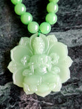 Green Aventurine 8 mm Beaded Mala with Exquisite Hand-Carved Guan Yin Bodhisattva Jade Pendant for Daily Wear, Elegant Style, Mental Peace, Healing Energy, and Meaningful Gifting | Gemstone Mala | Birthday Gift | ONE PIECE ONLY