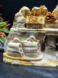 Yellow Jade Shoushan Style Landscape Carving – Mountain & Water Shanshui Feng Shui Masterpiece | Weight 5520 gms | Home Decor Gift