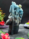 Trolleite Stone Grim Reaper Carving – Powerful Symbol of Transformation, Future Prediction & Spiritual Healing, Handcrafted Gemstone Art Piece