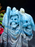 Trolleite Stone Grim Reaper Carving – Powerful Symbol of Transformation, Future Prediction & Spiritual Healing, Handcrafted Gemstone Art Piece