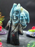 Trolleite Stone Grim Reaper Carving – Powerful Symbol of Transformation, Future Prediction & Spiritual Healing, Handcrafted Gemstone Art Piece